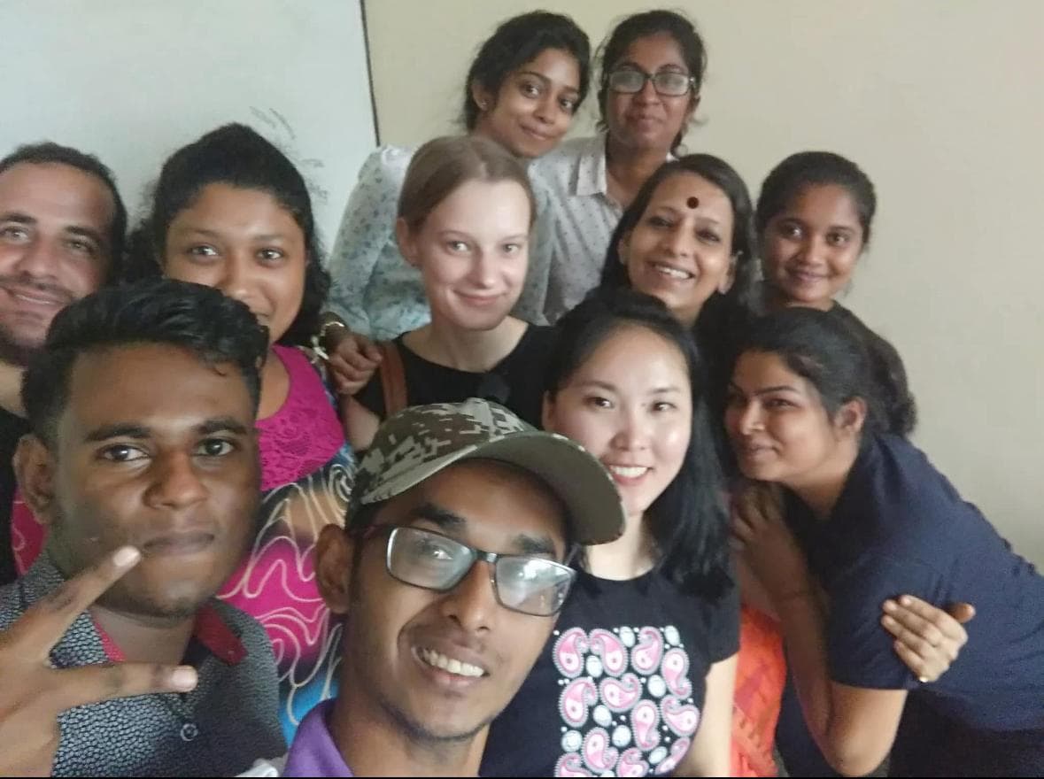 Dr. Kiran Jaitley with a group of female students